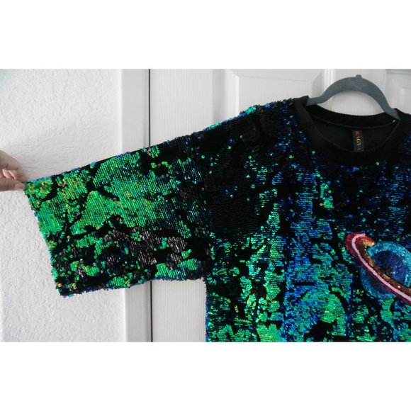 Ragyard Sequin Velvet T-shirt Dress - Picture 3 of 14